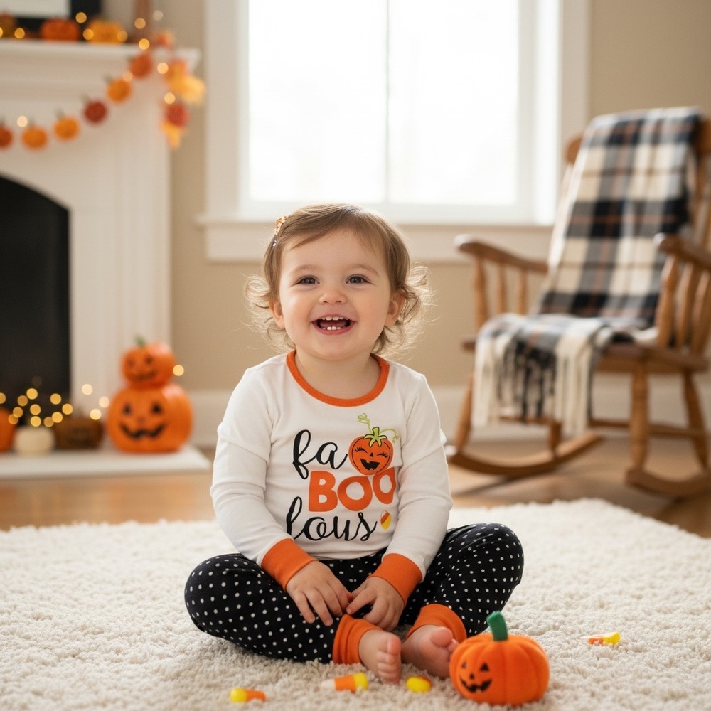 PAJAMAS Halloween pumpkin pajamas snug fit 4